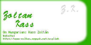zoltan kass business card